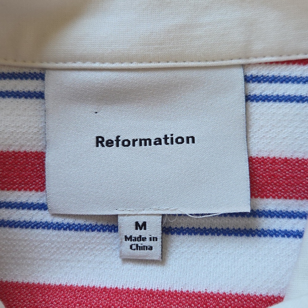 Reformation Red, White, Blue 'Anna' Cropped Rugby Top - Size M - Picture 8 of 10